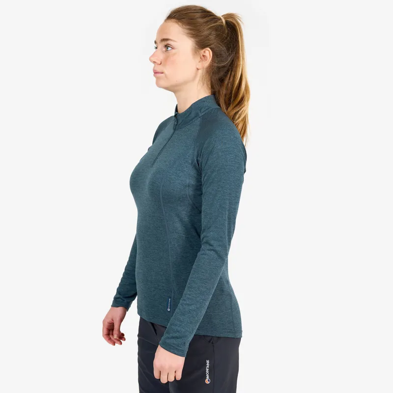 Montane Womens Dart Zip Neck T-Shirt - Orion Blue-3